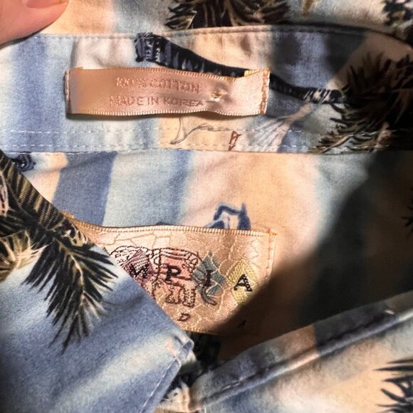 Campia Moda Men Large Cotton Button Down Hawaiian Tropical Beach Shirt (L) - Picture 6 of 8